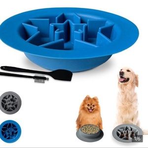Reversible Slow Feeder Bowl, Prevents Gulping Reduces Anxiety for Dogs and Cats